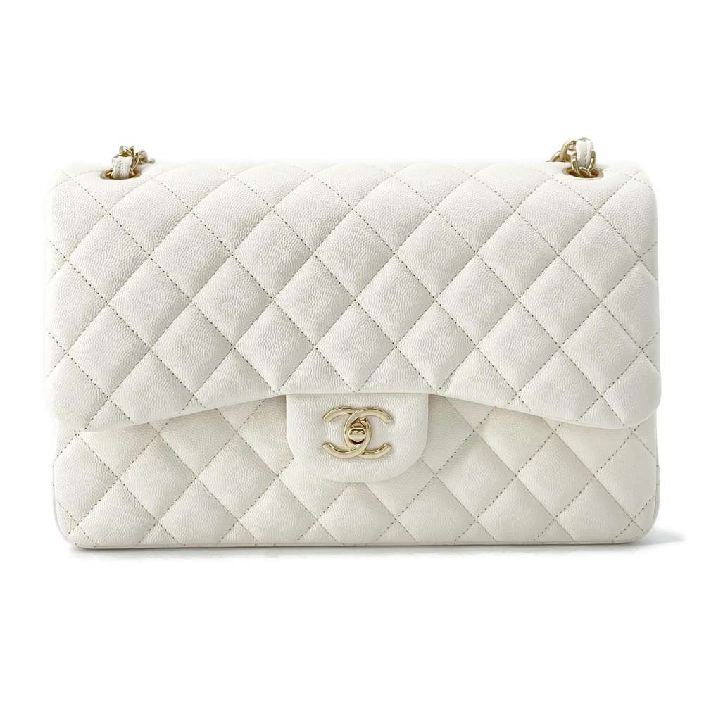 Chanel Matelasse 30 Cocomark Caviar Shoulder Bag White